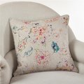 Saro Lifestyle SARO 13020.N20S 20 in. Square Floral Down Filled Linen Throw Pillow  Natural 13020.N20S